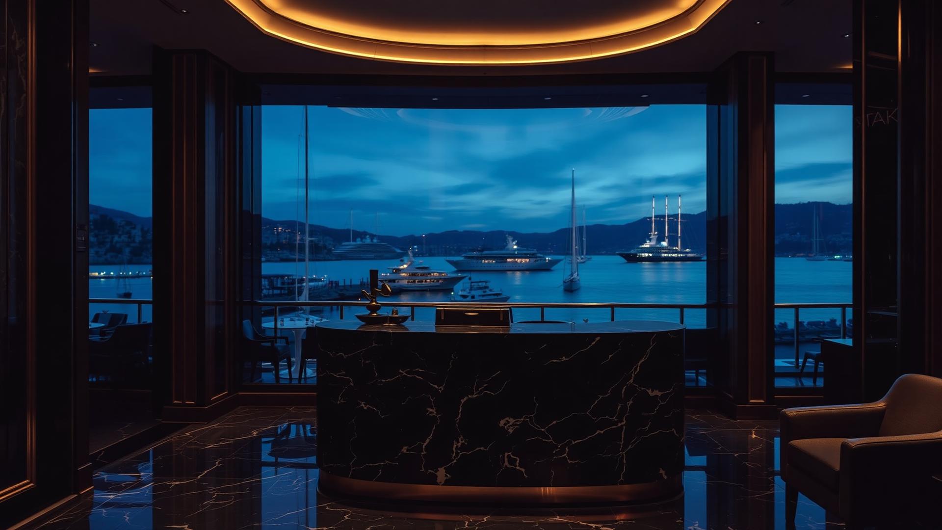 OpenSea24 Prestige concierge desk overlooking the marina